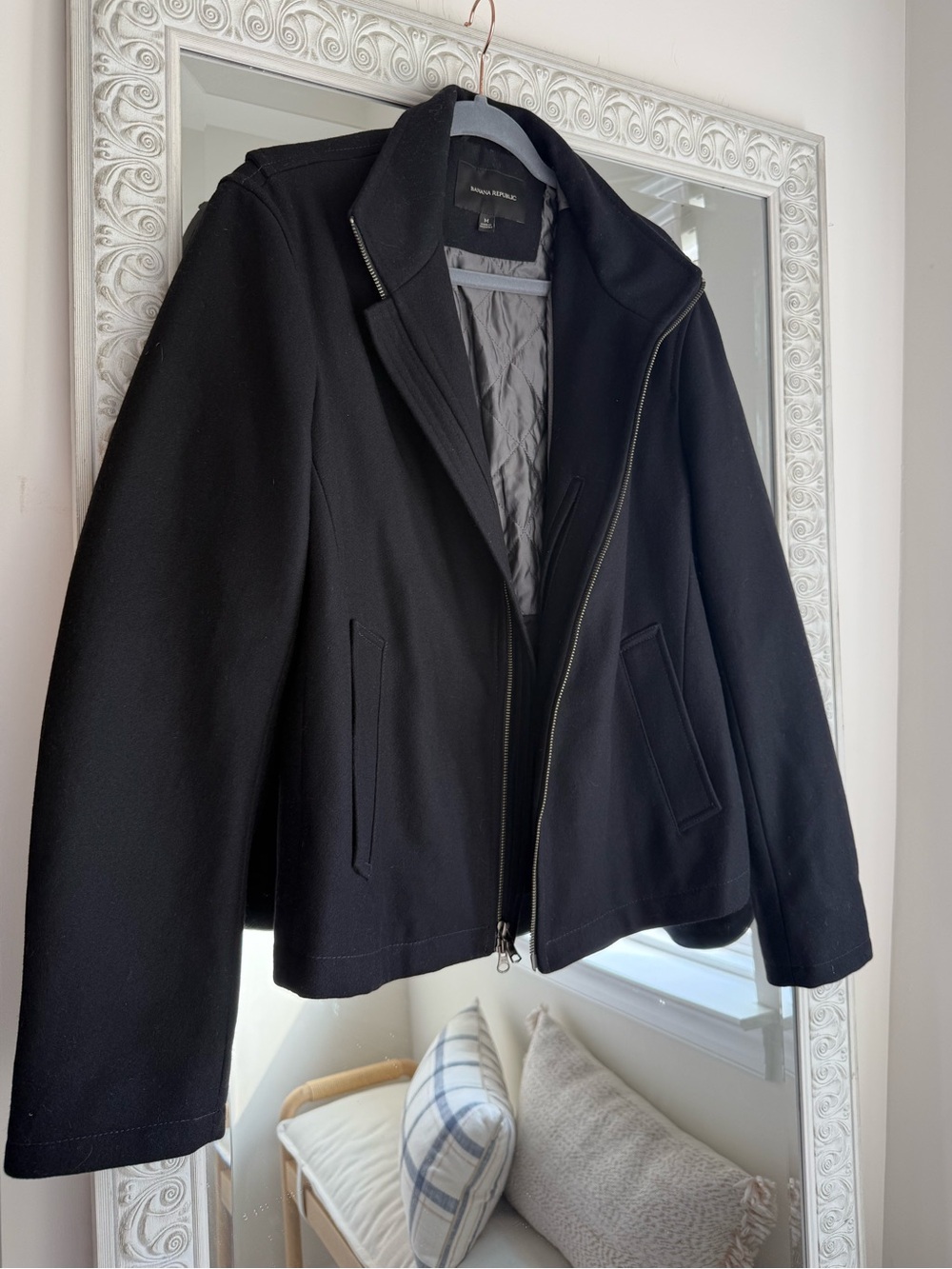 Banana Republic Winter Coat Luxury Emmetex Italy Wool Blend Men's Size M